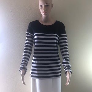 Striped long sleeve shirt.